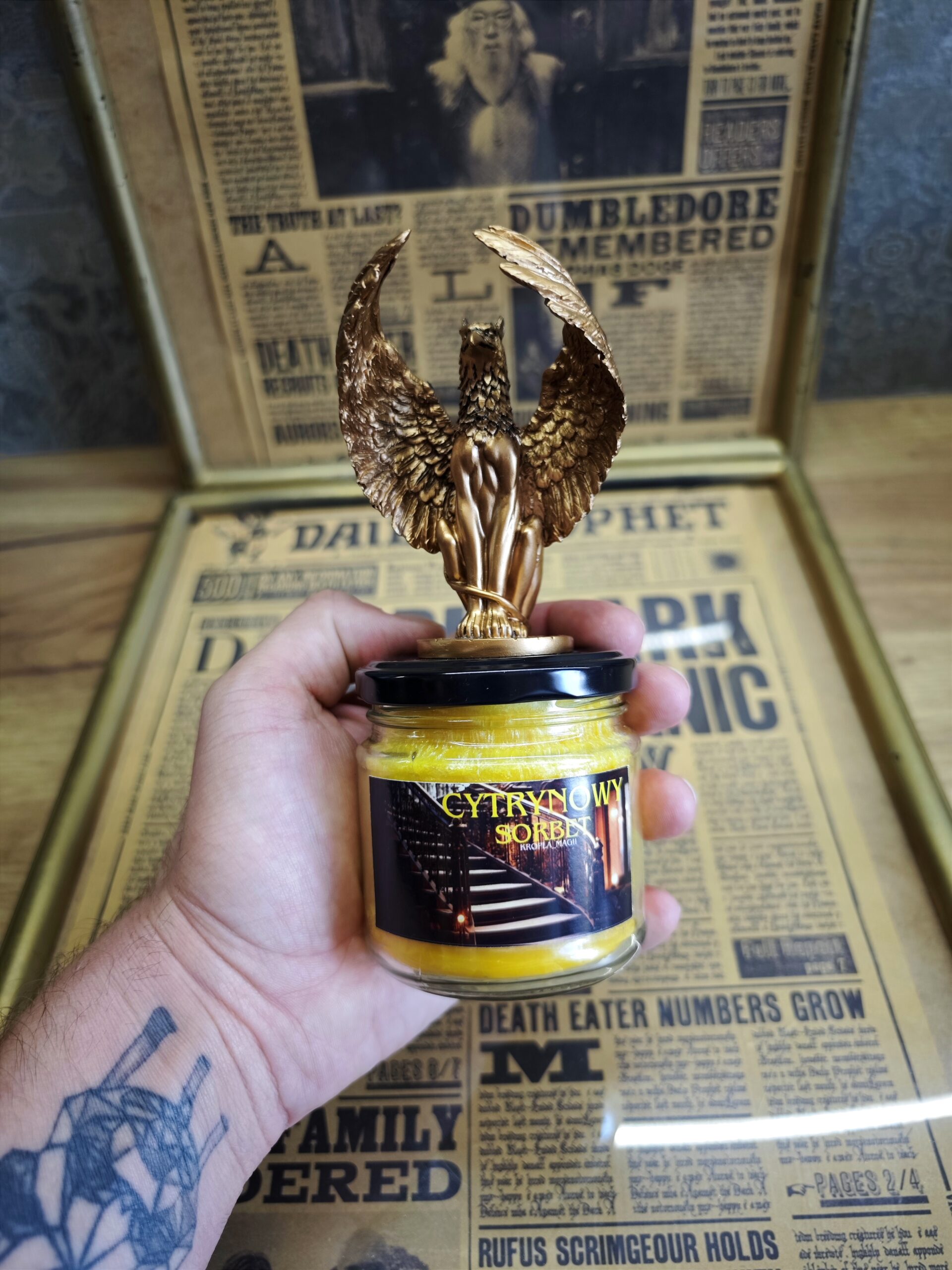 Świeca Cytrynowy Sorbet z ozdobnym gargulcem